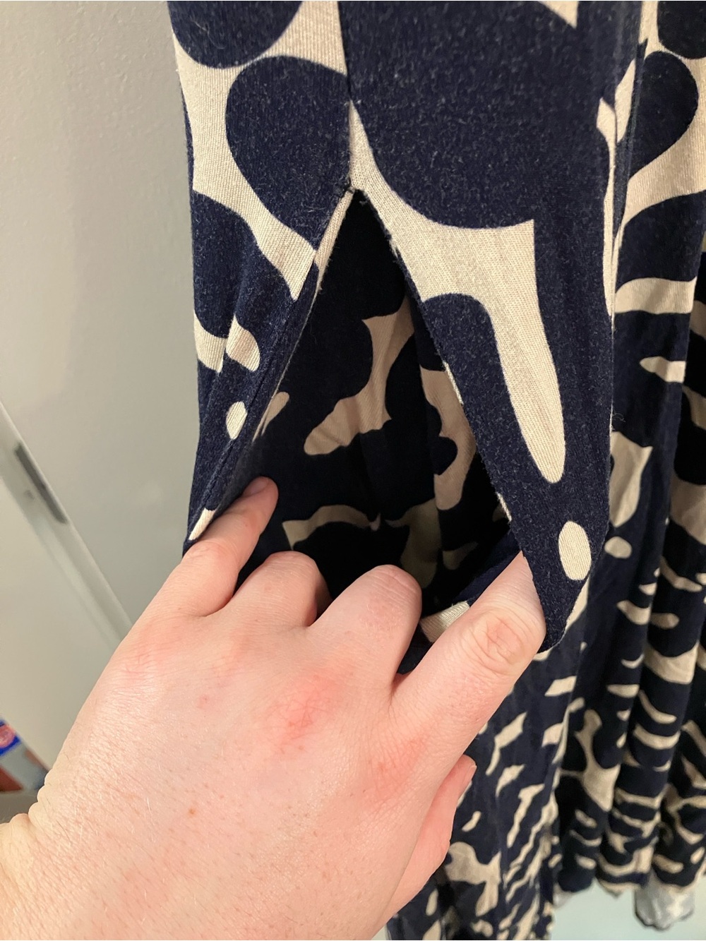 Tribal Navy and Cream Abstract Print Maxi Dress - Picture 3 of 5
